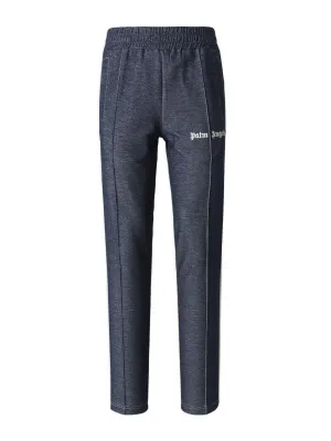 Palm Angels Logo Print Denim Sport Trousers