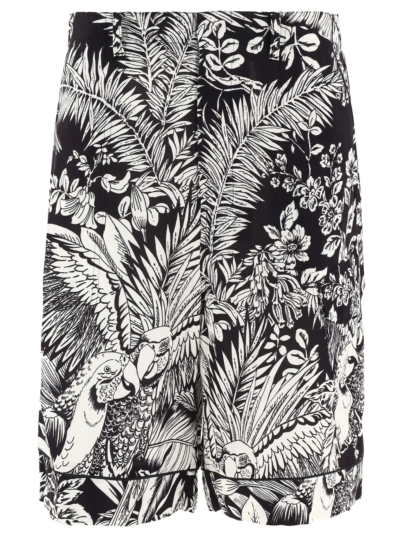 Palm Angels Parrot-Print Straight Leg Shorts