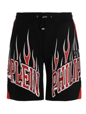 Philipp Plein Logo Embellished Drawstring Shorts