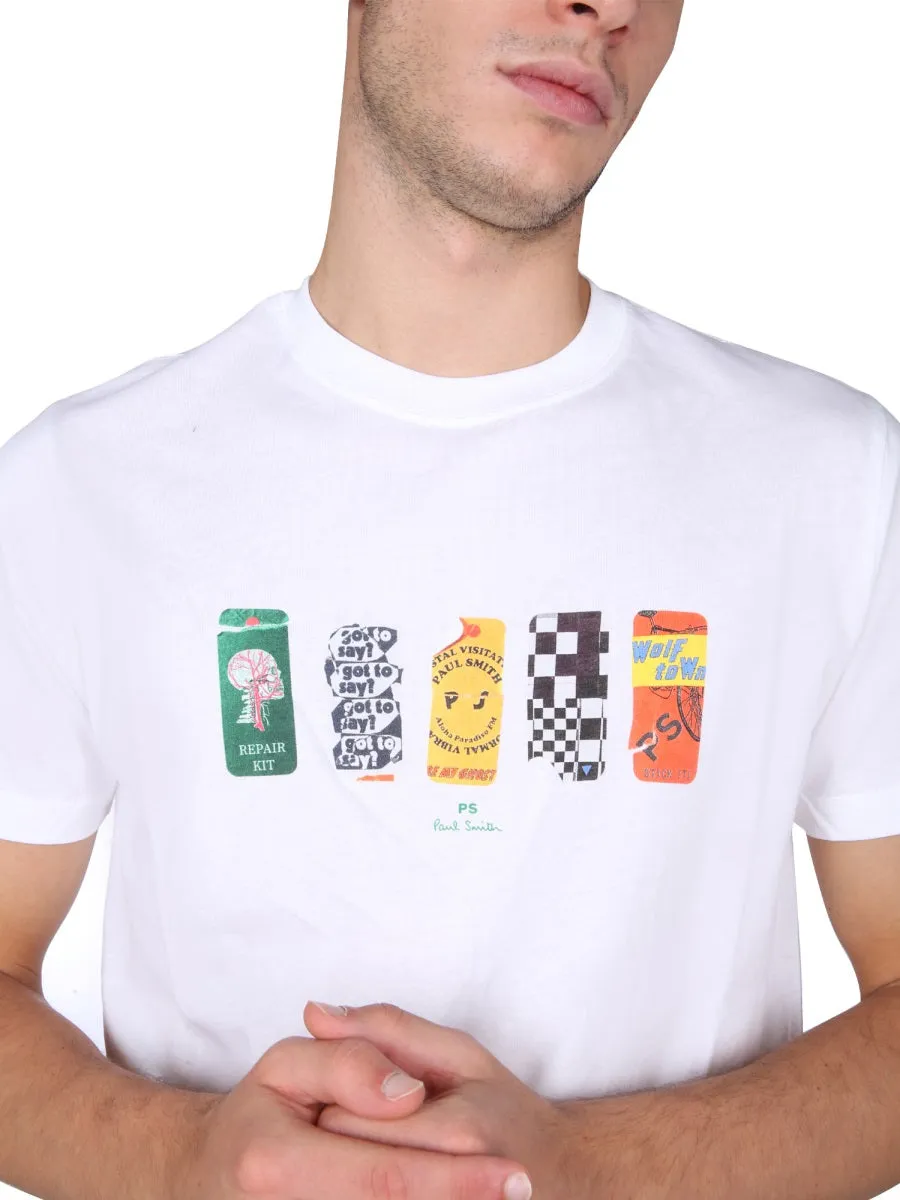 PS Paul SmithSticker Printed Crewneck T-Shirt
