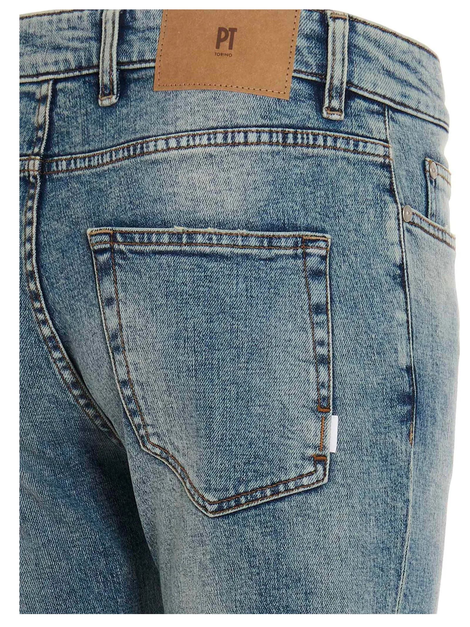Pt05 Low-Rise Straight Leg JEans