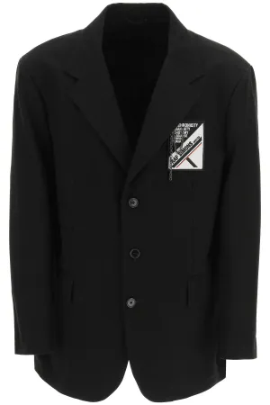 Raf Simons Logo Patch Single Breasted Jacket