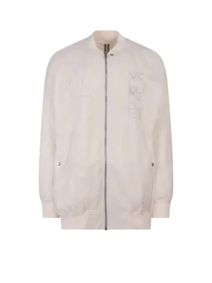 Rick Owens DRKSHDW Logo Embroidered Zipped Bomber Jacket