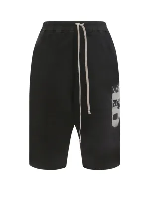 Rick Owens DRKSHDW Logo Printed Drawstring Shorts