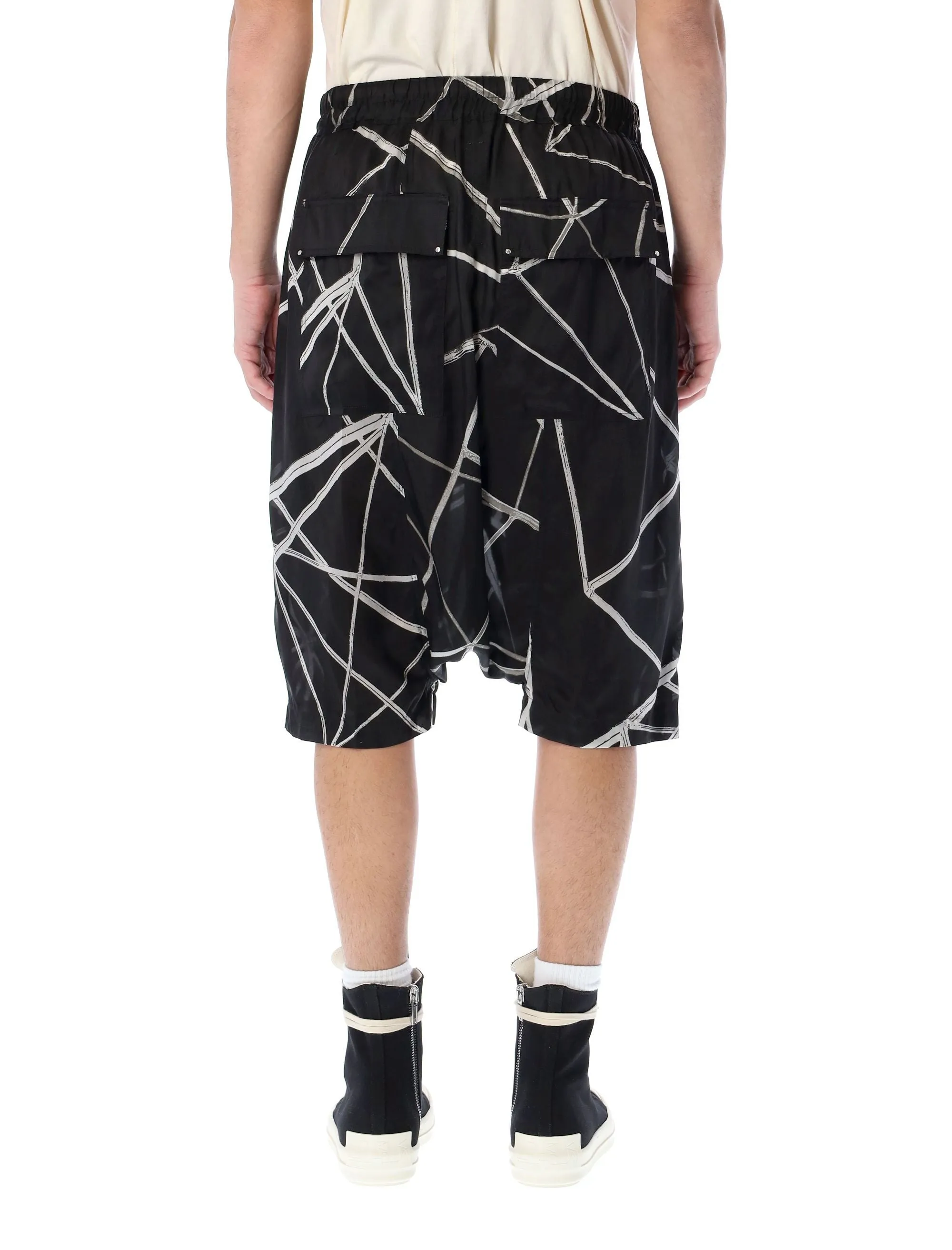 Rick Owens High Waist Drawstring Shorts