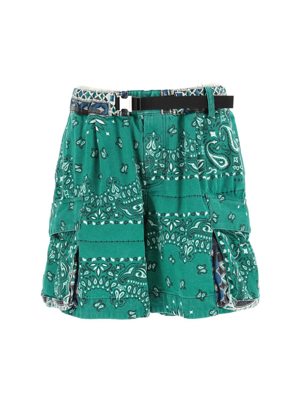 Sacai Buckled Bandana Printed Bermuda Shorts