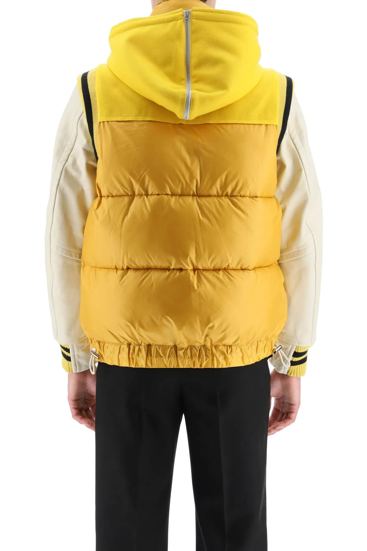Sacai Panelled Hooded Puffer Jacket