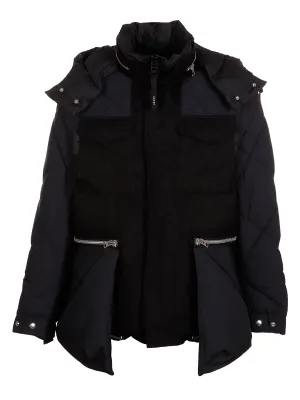 Sacai Panelled Oversize-Pocket Hooded Jacket