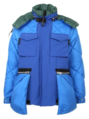 Sacai Panelled Oversize-Pocket Hooded Jacket