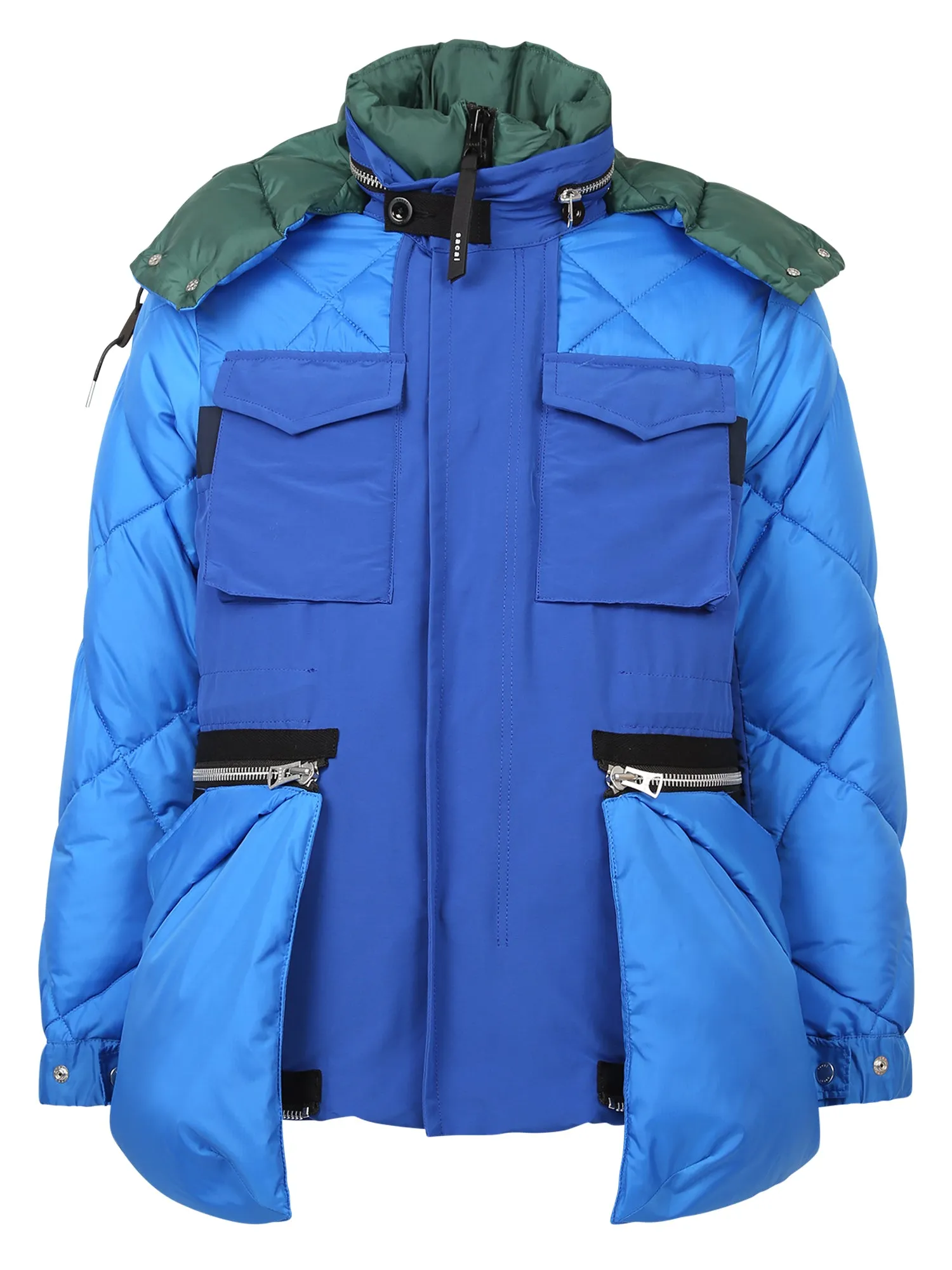 Sacai Panelled Oversize-Pocket Hooded Jacket