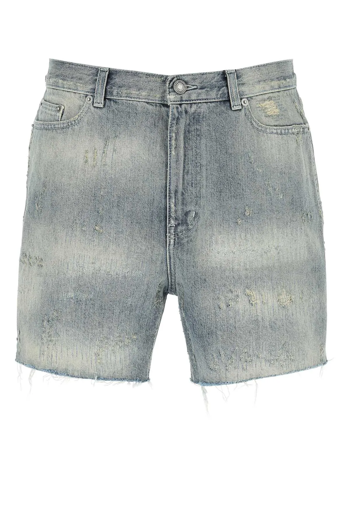 Saint Laurent Destroyed California Denim Shorts