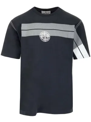 Stone Island Logo Embriodered Crewneck T-Shirt