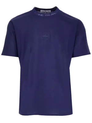 Stone Island Logo Embroidered Crewneck T-Shirt