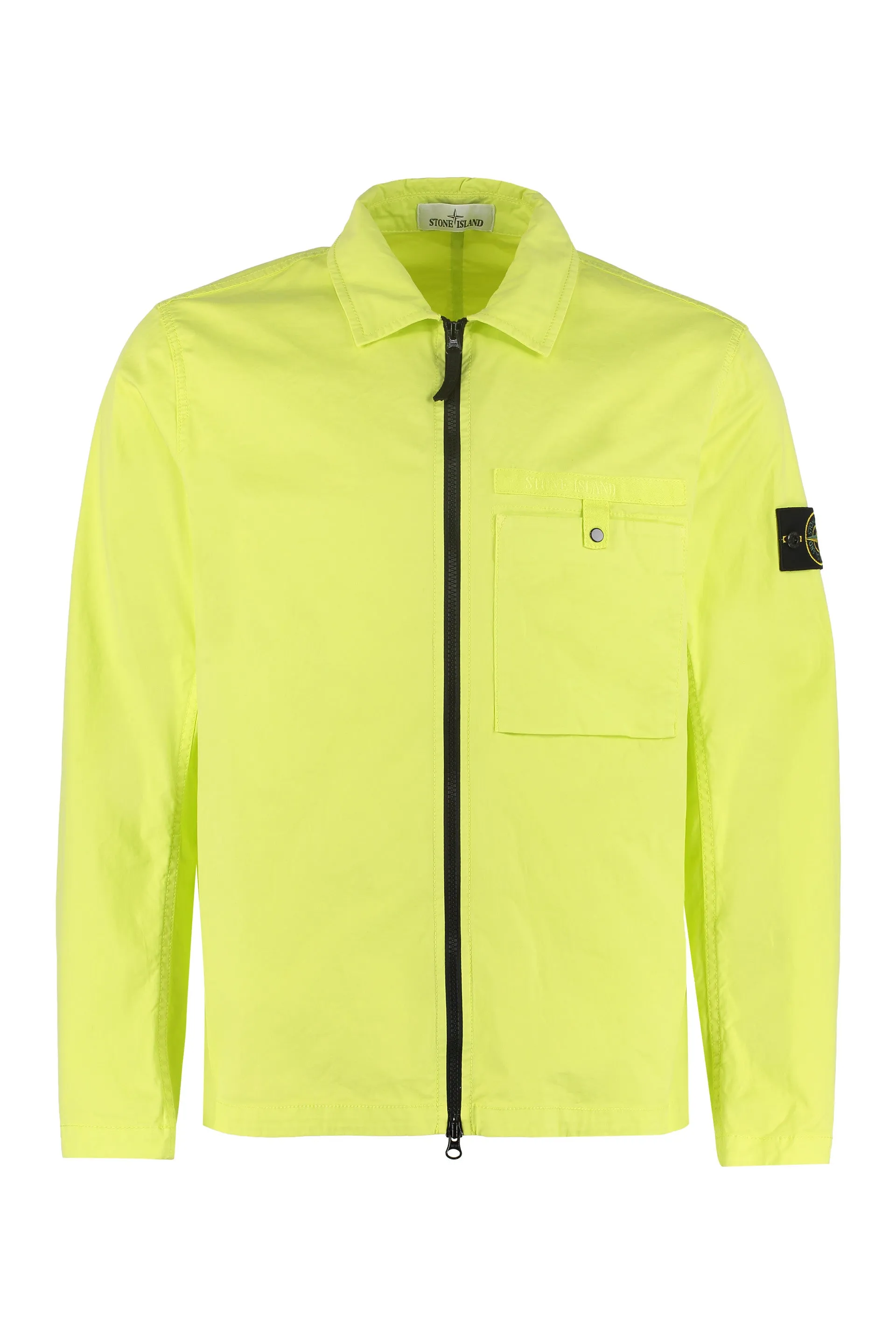Stone Island Logo Patch Long-Sleeved Jacket