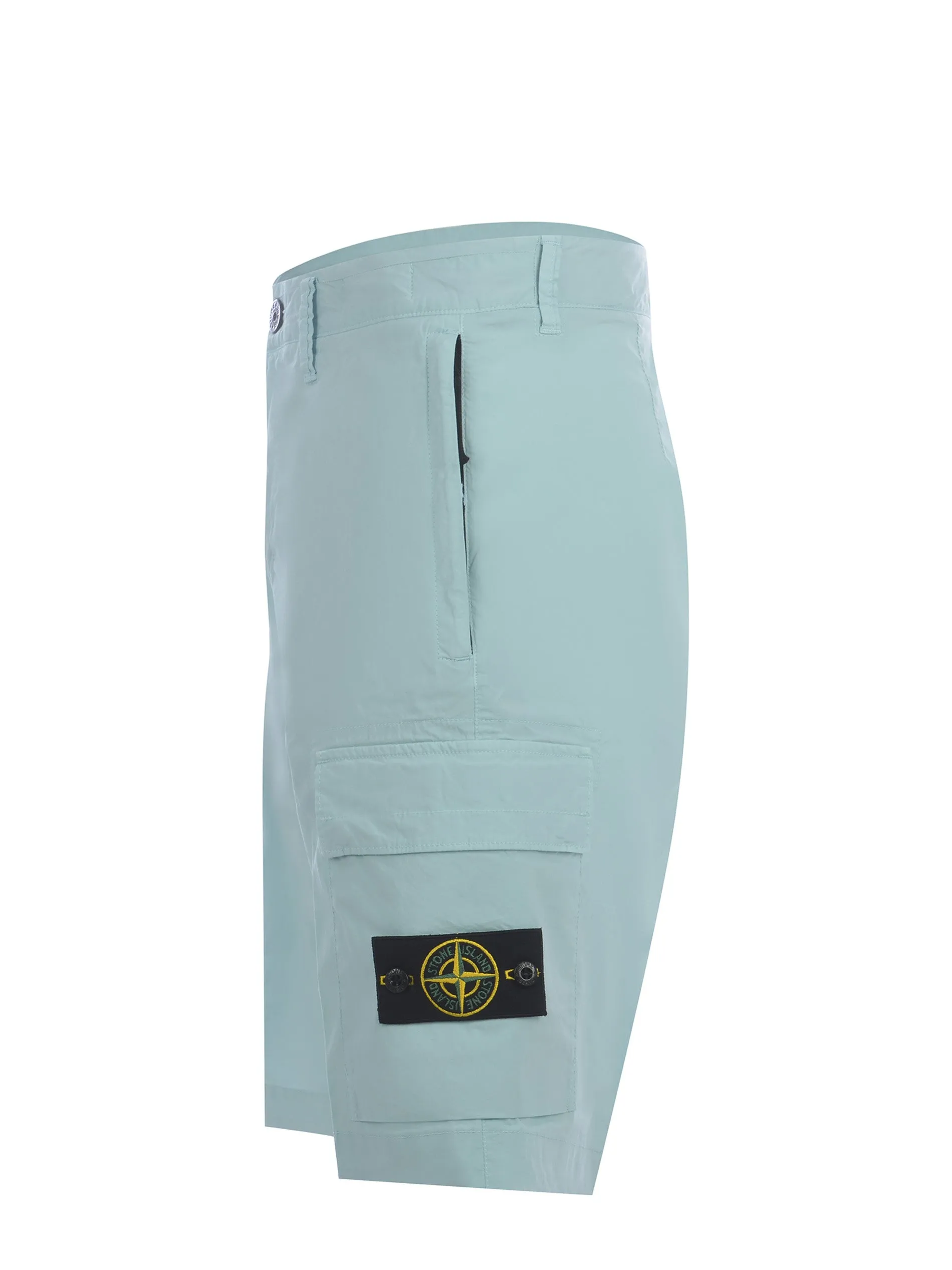 Stone Island Logo Patch Mid-Rise Cargo Shorts