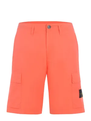 Stone Island Logo Patch Mid-Rise Cargo Shorts