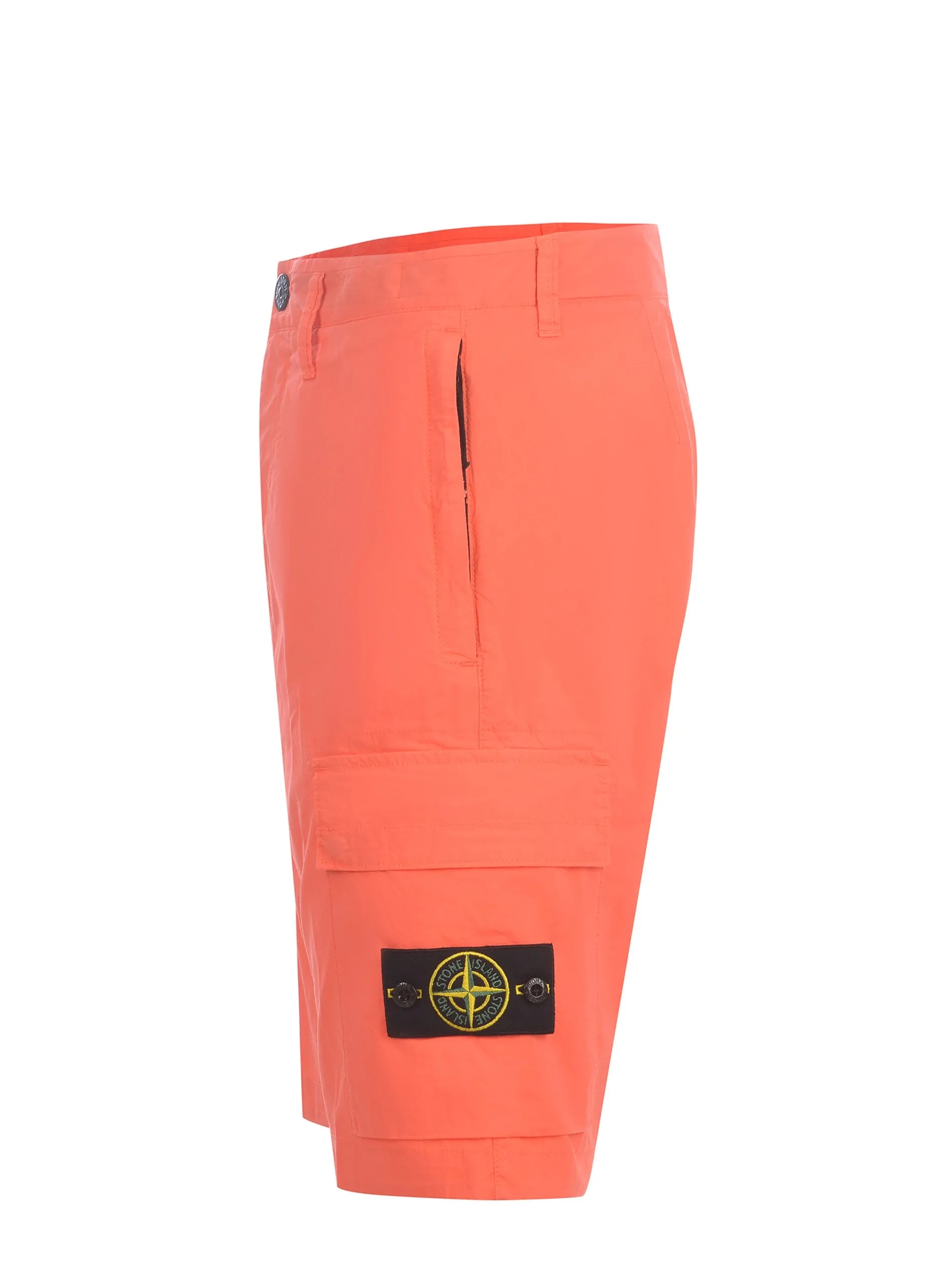 Stone Island Logo Patch Mid-Rise Cargo Shorts