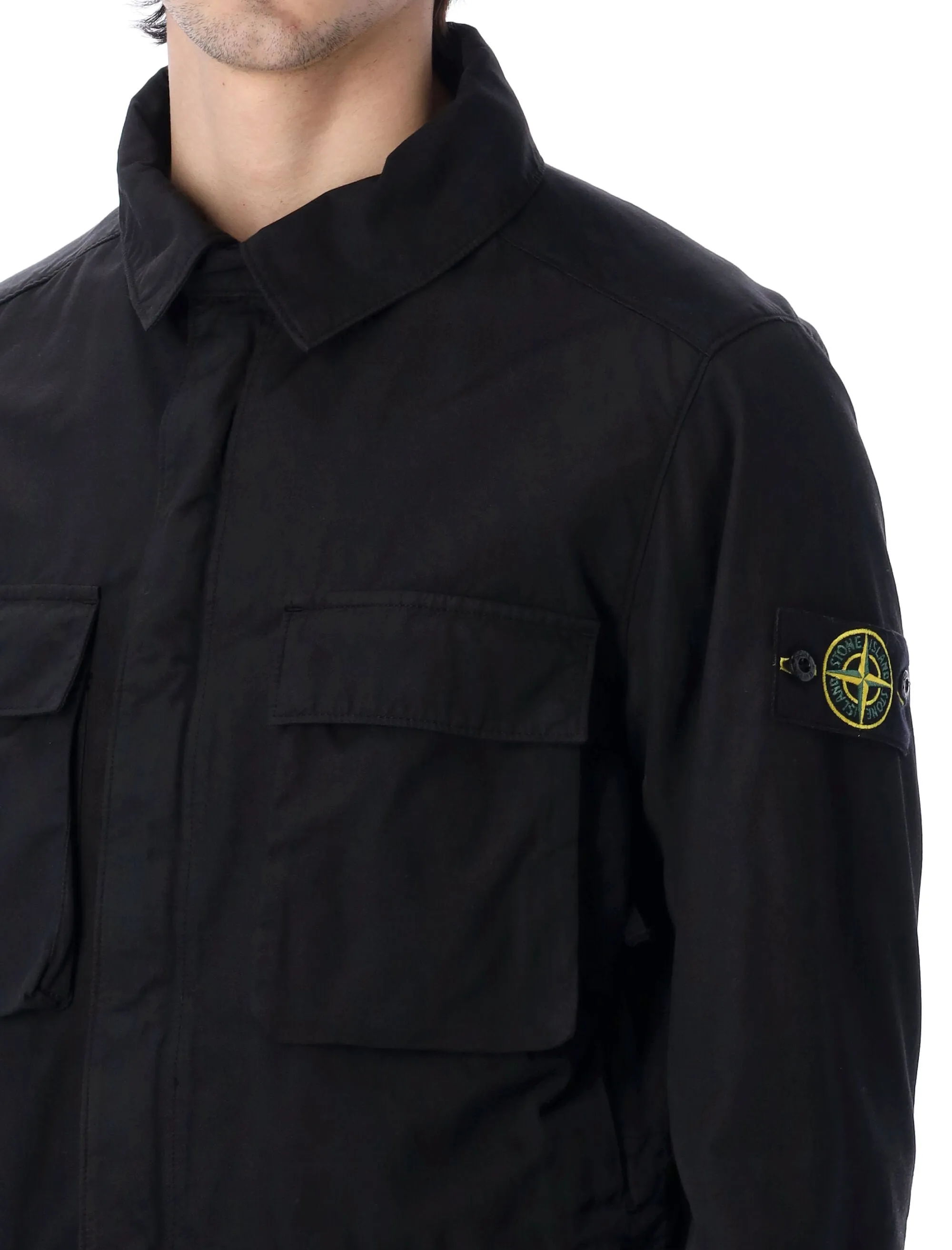 Stone Island Logo Patch Zipped Field Jacket