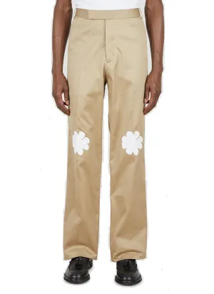 Thom Browne Satin Stitch Floral Patch Trousers