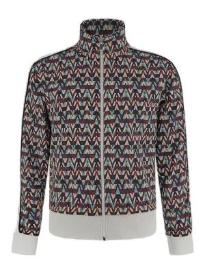 Valentino Optical Zip-Up Long-Sleeved Track Jacket