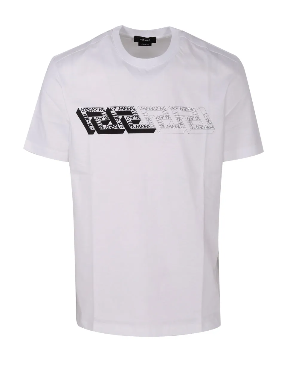 Versace Greca Logo Printed Crewneck T-Shirt
