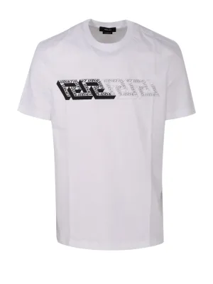 Versace Greca Logo Printed Crewneck T-Shirt