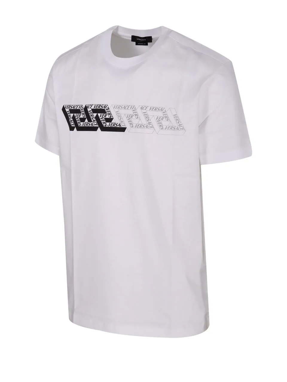 Versace Greca Logo Printed Crewneck T-Shirt