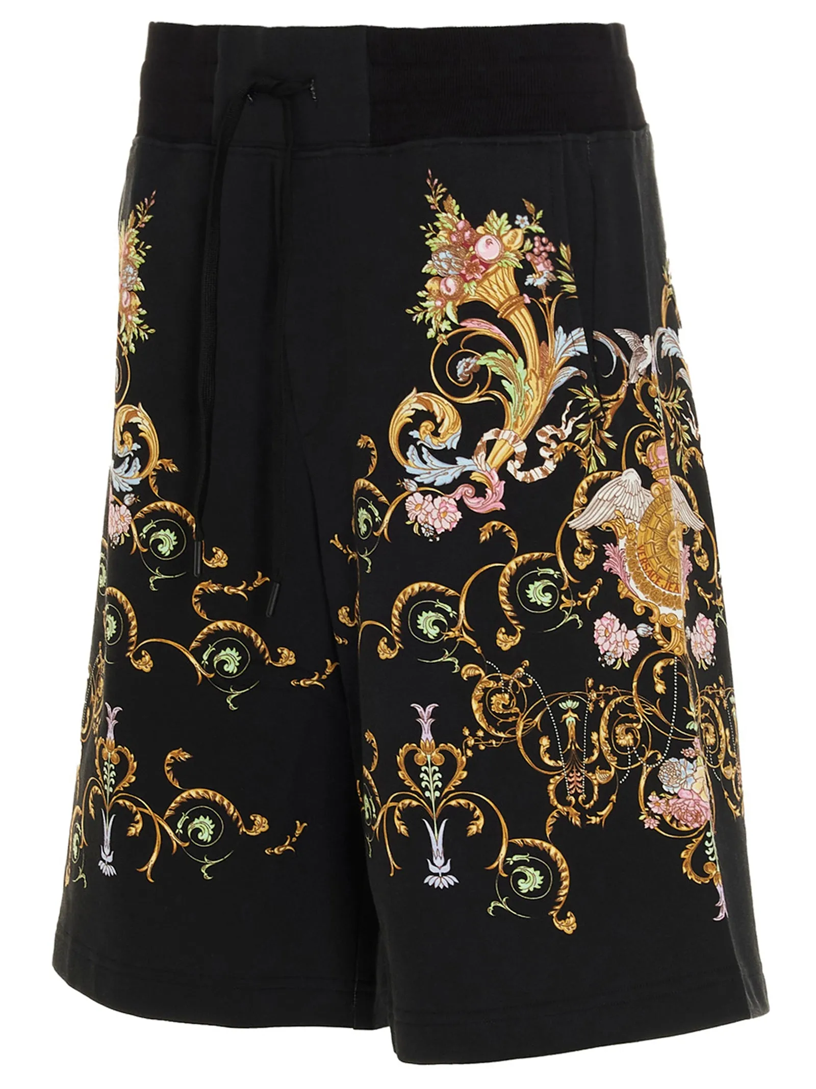 Versace Jeans Couture Barocco Printed Drawstring Flared Shorts
