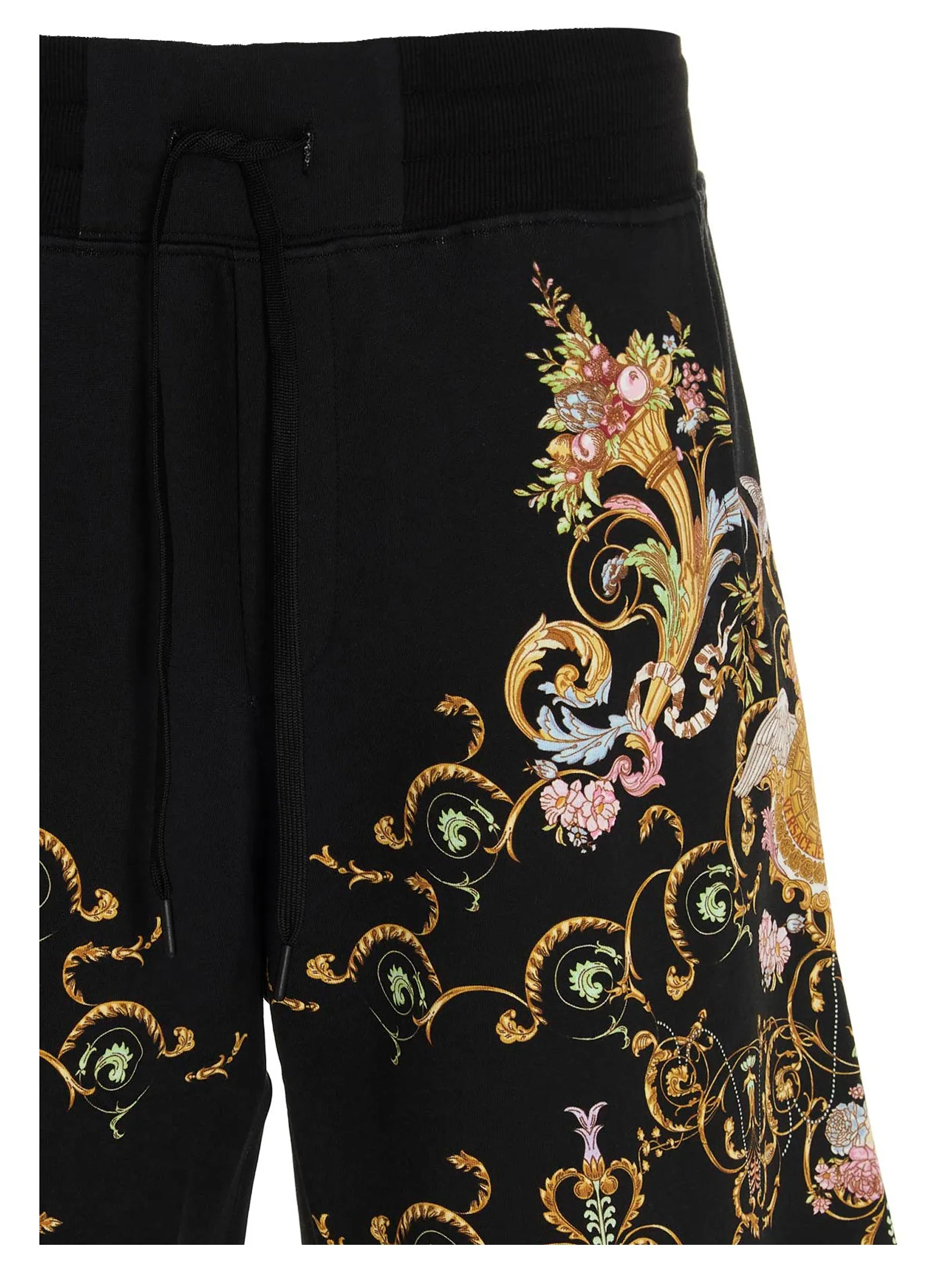 Versace Jeans Couture Barocco Printed Drawstring Flared Shorts