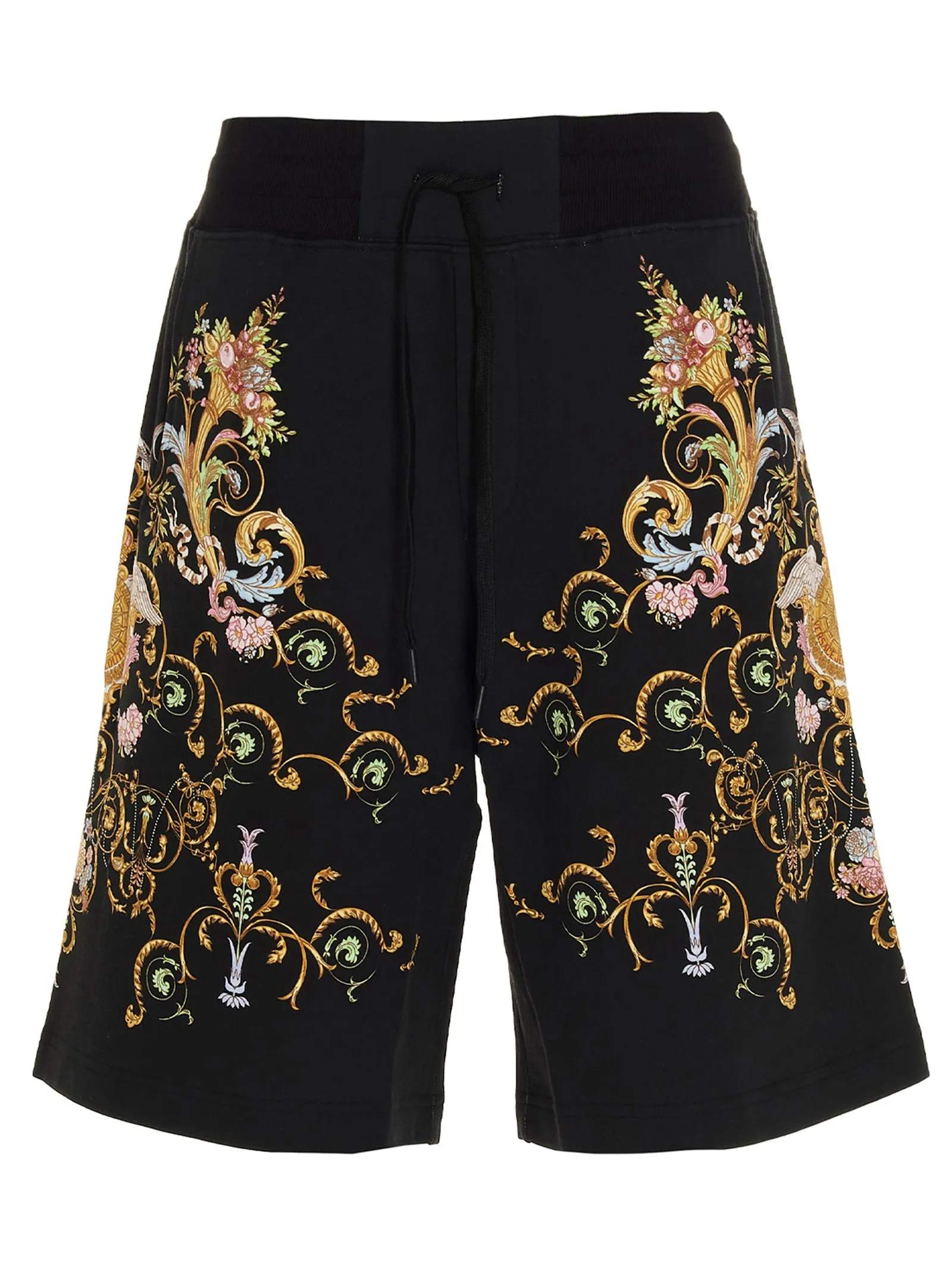 Versace Jeans Couture Barocco Printed Drawstring Flared Shorts