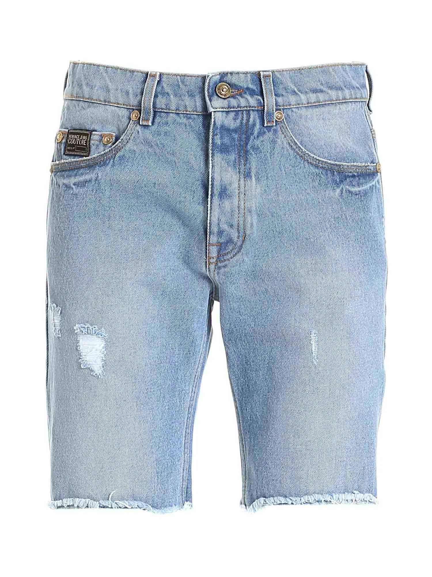 Versace Jeans Couture Distressed Denim Shorts