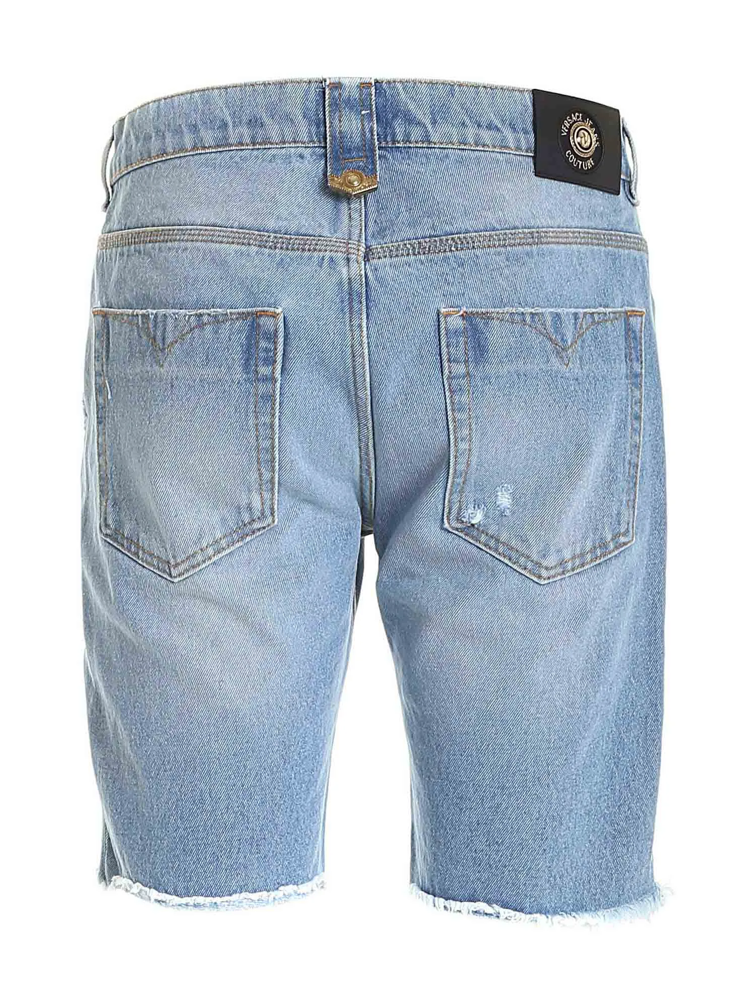 Versace Jeans Couture Distressed Denim Shorts