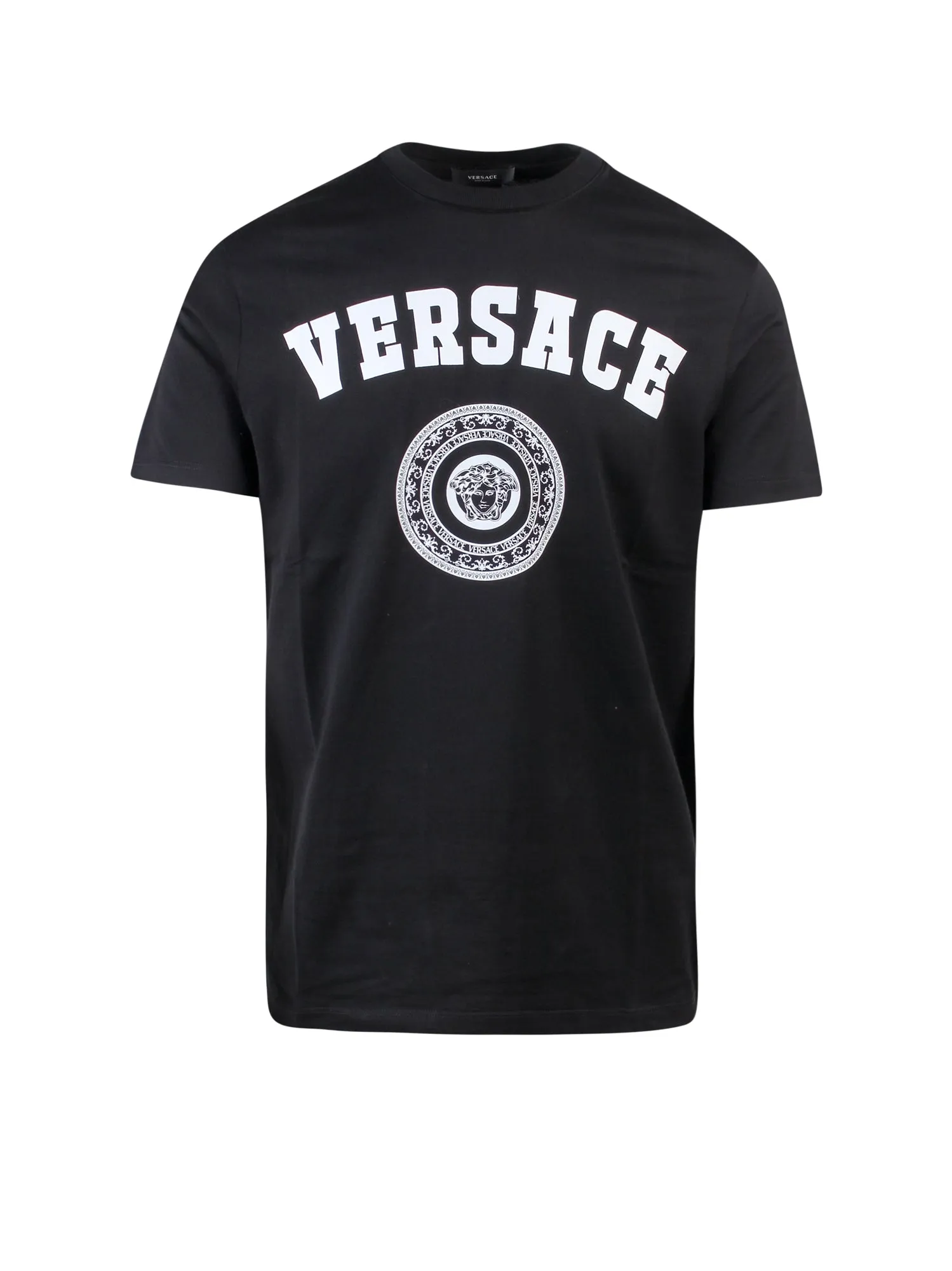 Versace Logo Printed Crewneck T-Shirt