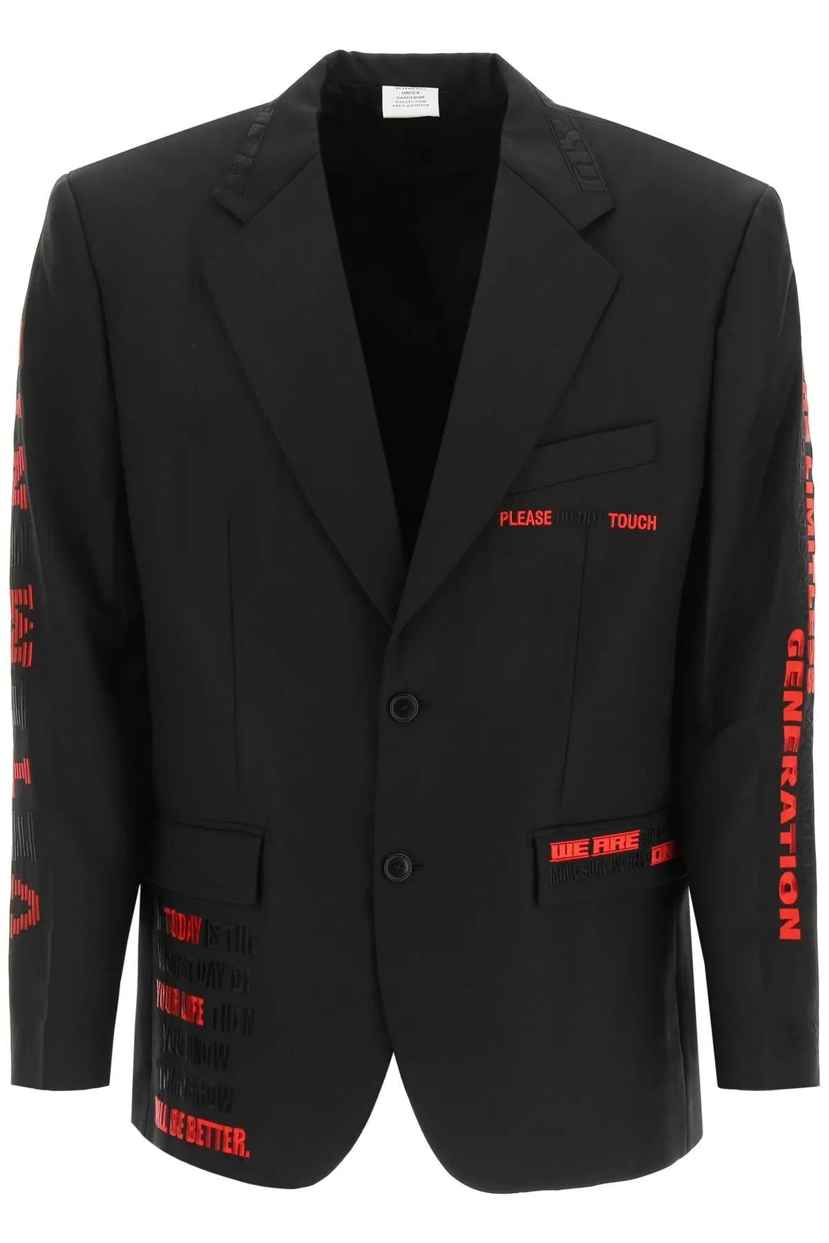 Vetements Embroidered Single-Breasted Jacket