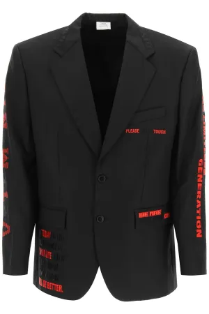 Vetements Embroidered Single-Breasted Jacket