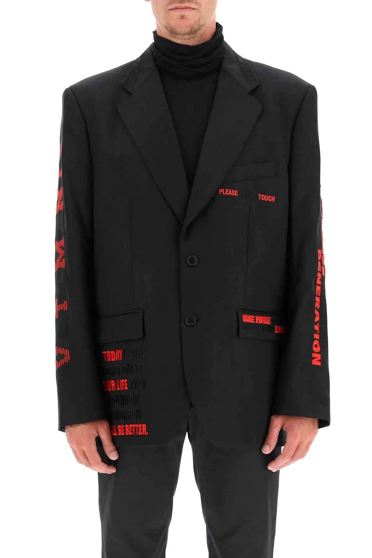 Vetements Embroidered Single-Breasted Jacket