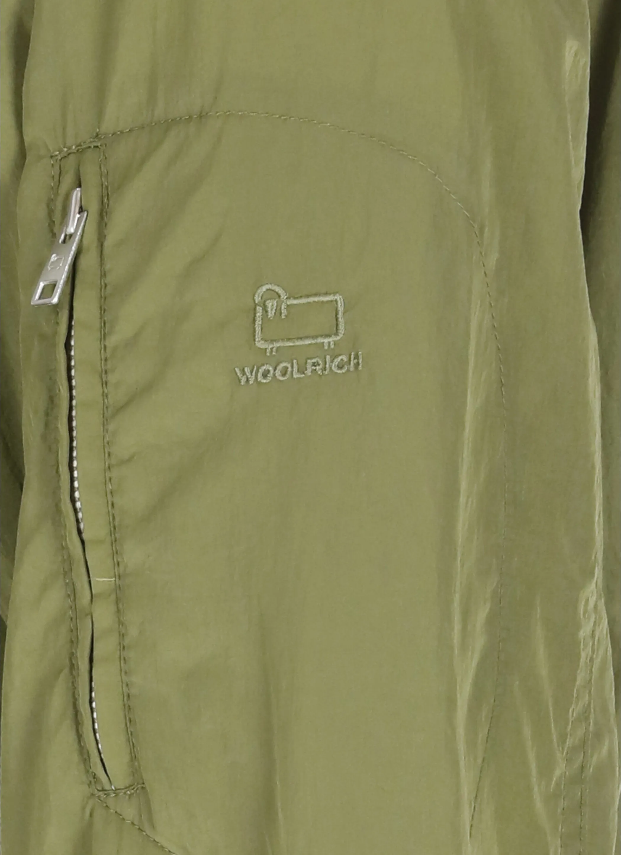 Woolrich Logo Embroidered Zip-Up Jacket