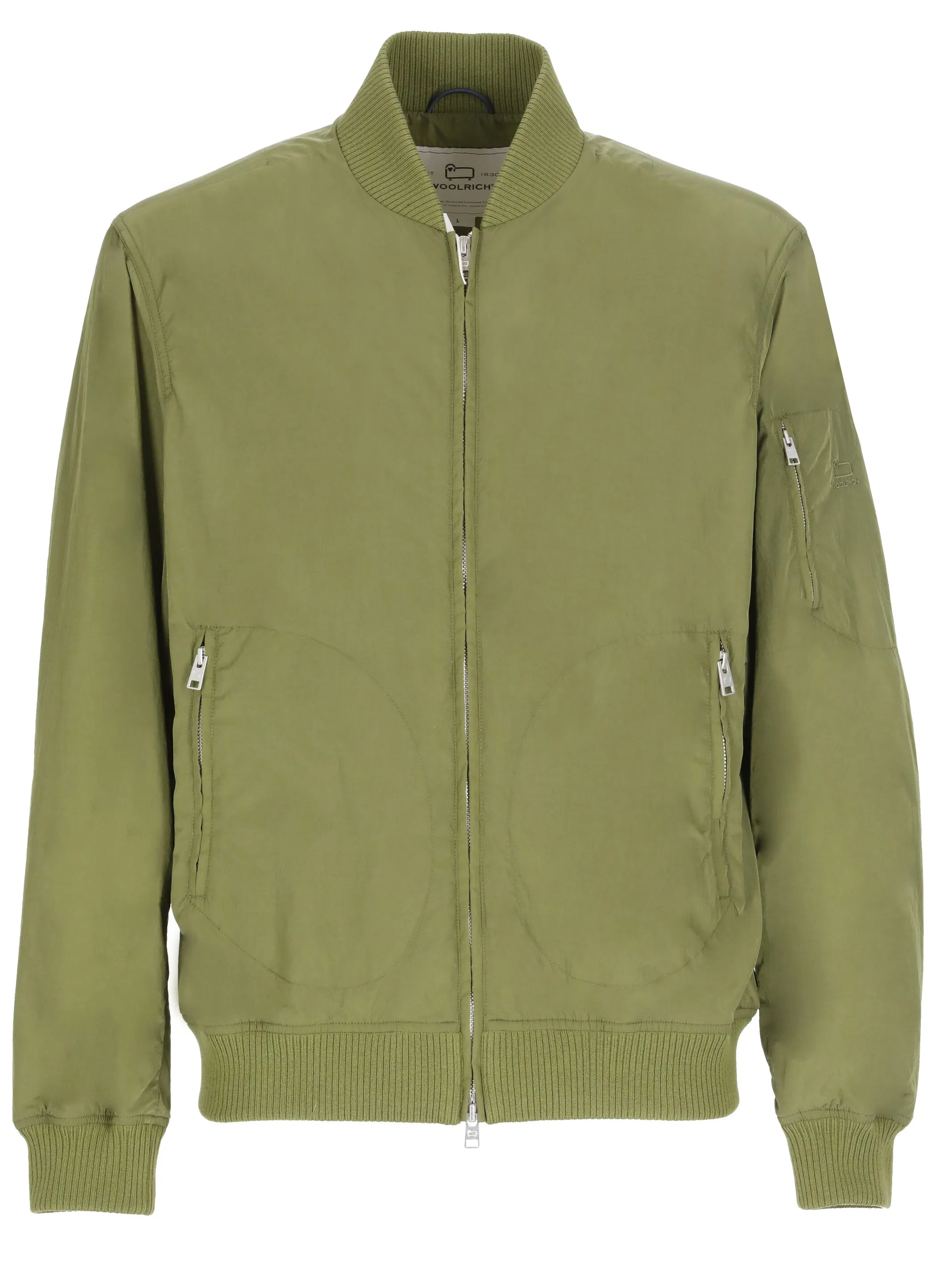 Woolrich Logo Embroidered Zip-Up Jacket