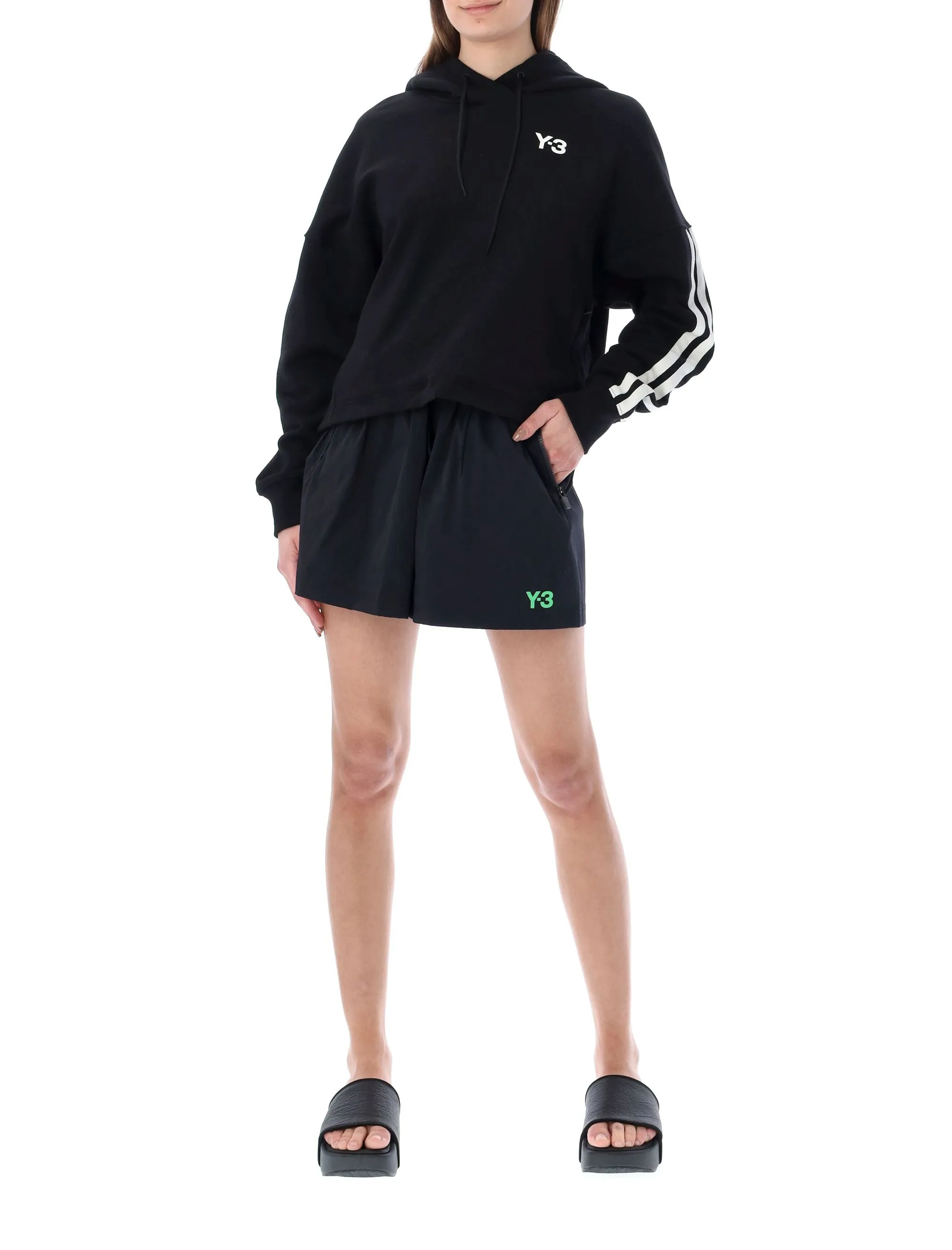 Y-3 CH2 Logo Printed Straight Leg Shorts