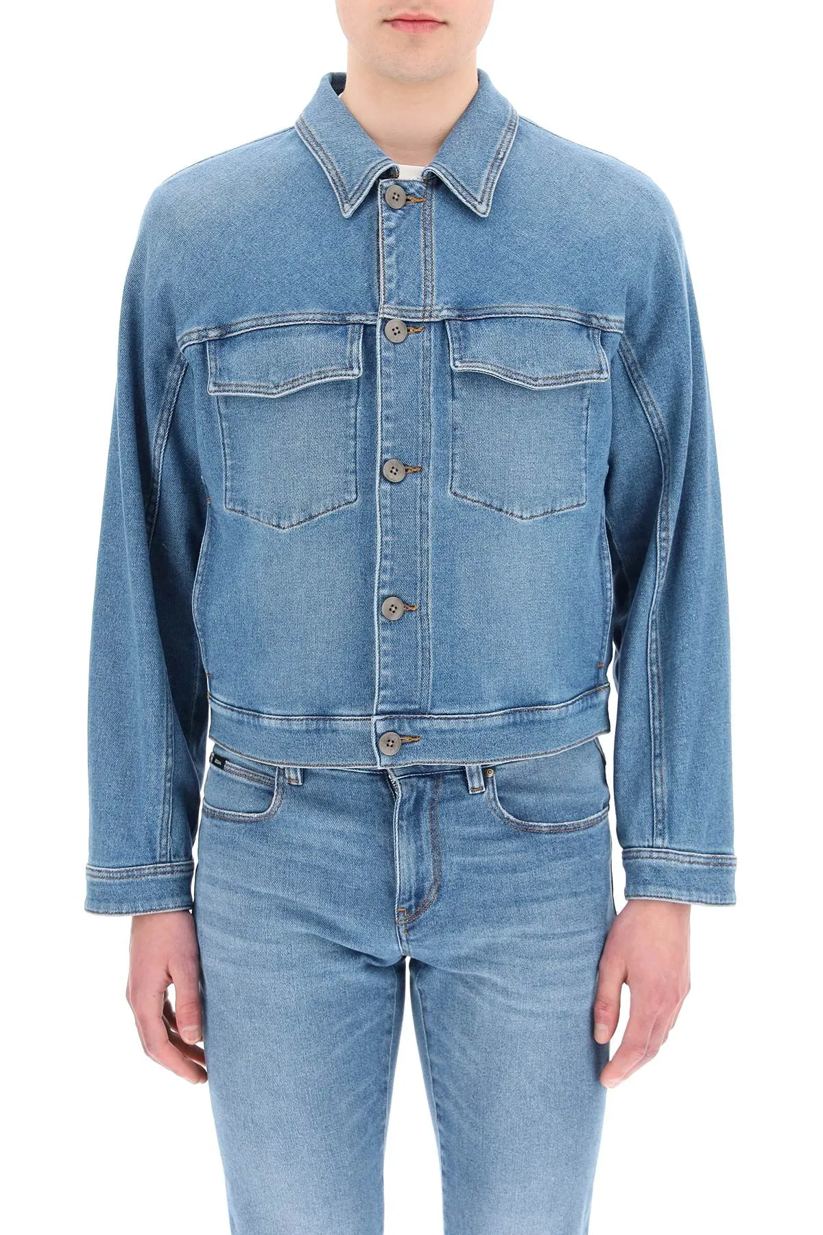 Z Zegna Buttoned Long-Sleeved Denim Jacket