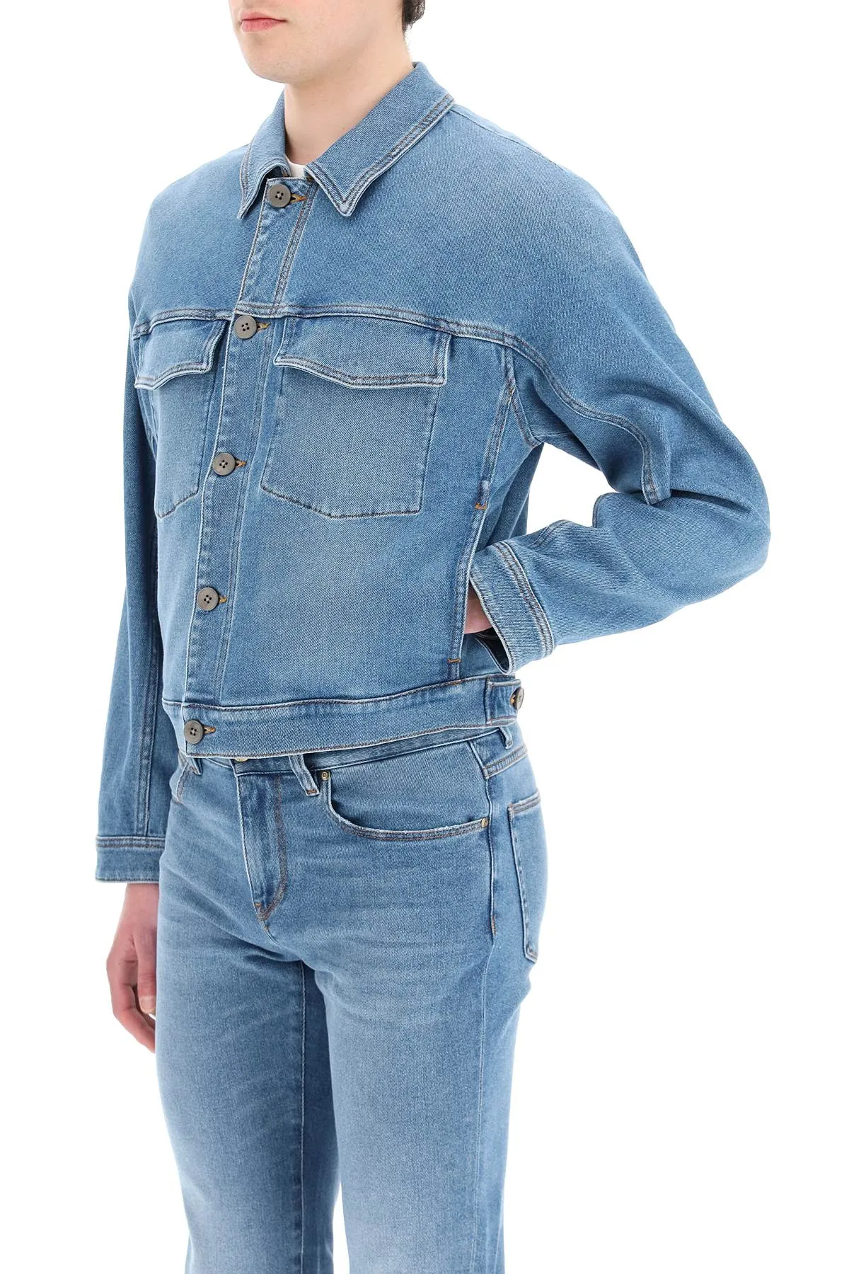 Z Zegna Buttoned Long-Sleeved Denim Jacket