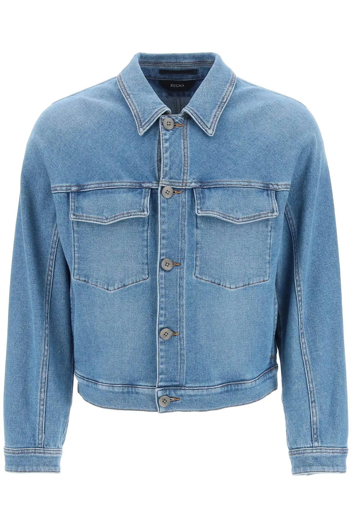 Z Zegna Buttoned Long-Sleeved Denim Jacket