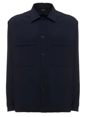 Z Zegna Buttoned Long-Sleeved Shirt Jacket