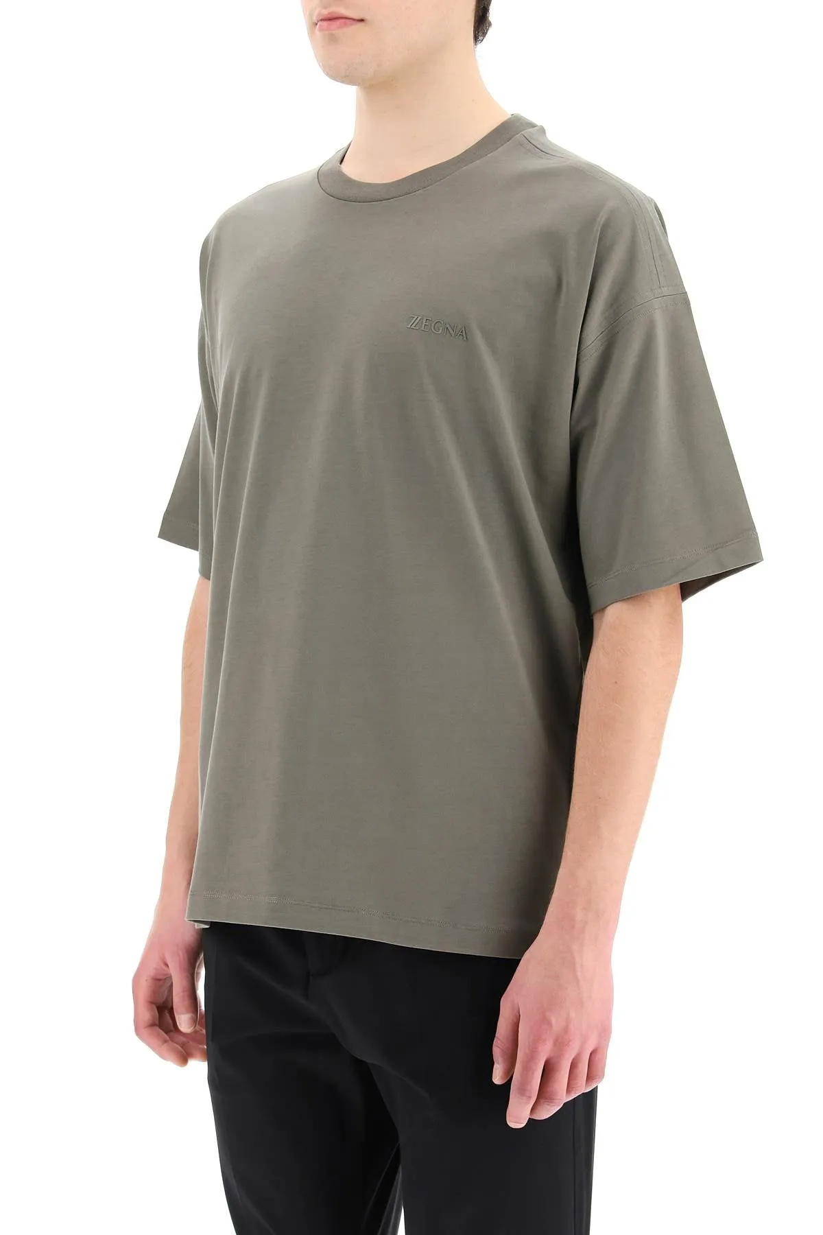 Z Zegna Logo Printed Crewneck T-Shirt