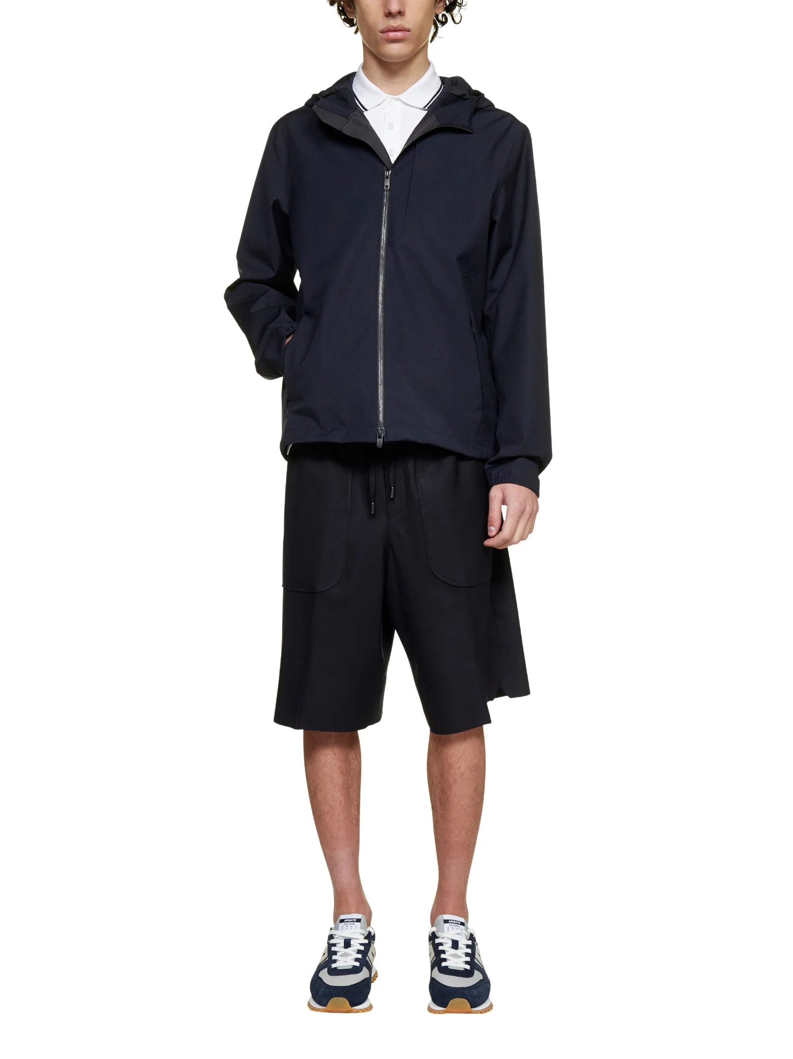 Z Zegna Zip-Up Hooded Jacket