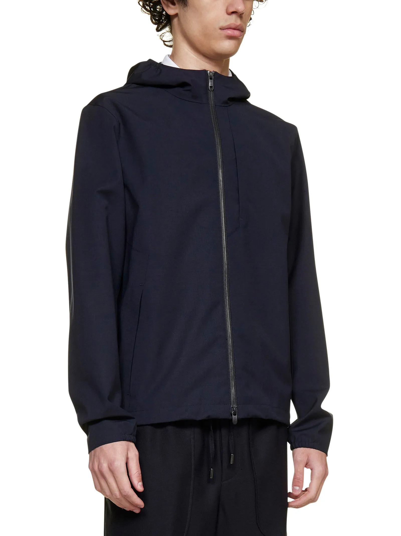 Z Zegna Zip-Up Hooded Jacket